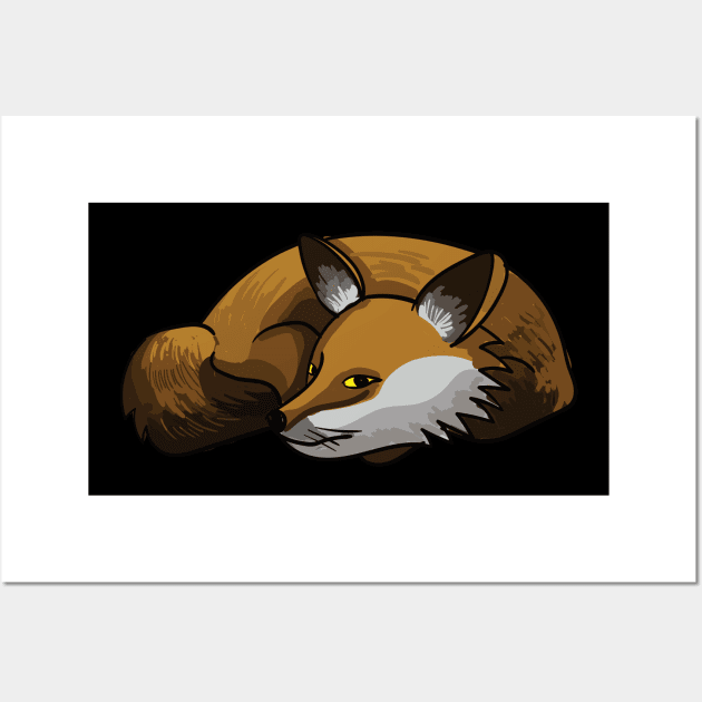 Fox Foxes cute forest animal gift Wall Art by Jackys Design Room